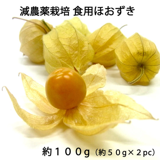 ネクスファームの「食用ほおずき(フルーツほおずき)」岩手花巻産 約100g (1パック約50g×2パック)減農薬栽培 *送料込 *代引き不可 *冷蔵便