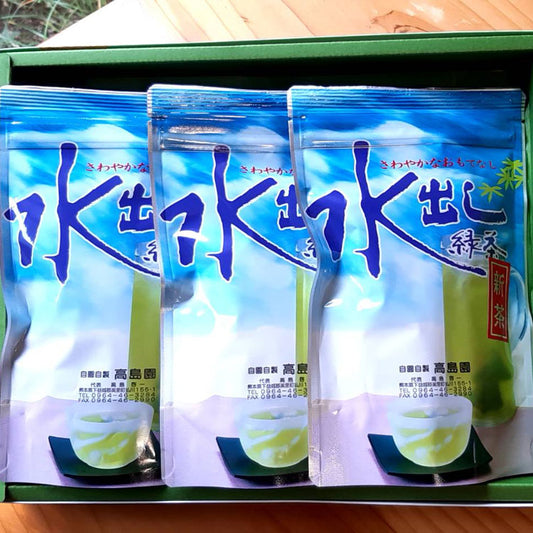 2025年産 新茶 【ギフト箱】高島園の水出し緑茶 3袋 約300g(1袋5g×20袋)無農薬無化学肥料栽培 *代引き不可