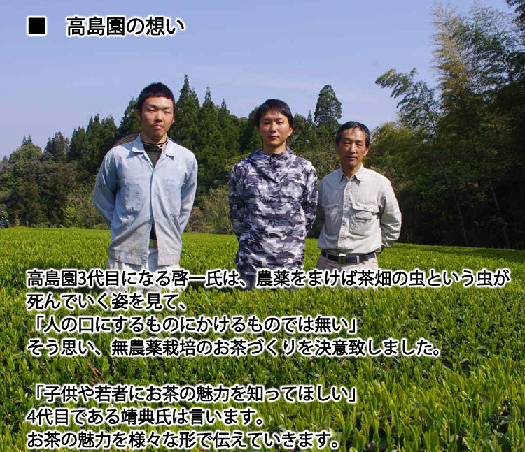 高島園の粉末緑茶 茶葉の力 2袋(1袋3g×15包入)無農薬無化学肥料栽培 *ゆうパケット便送料込 *代引き不可