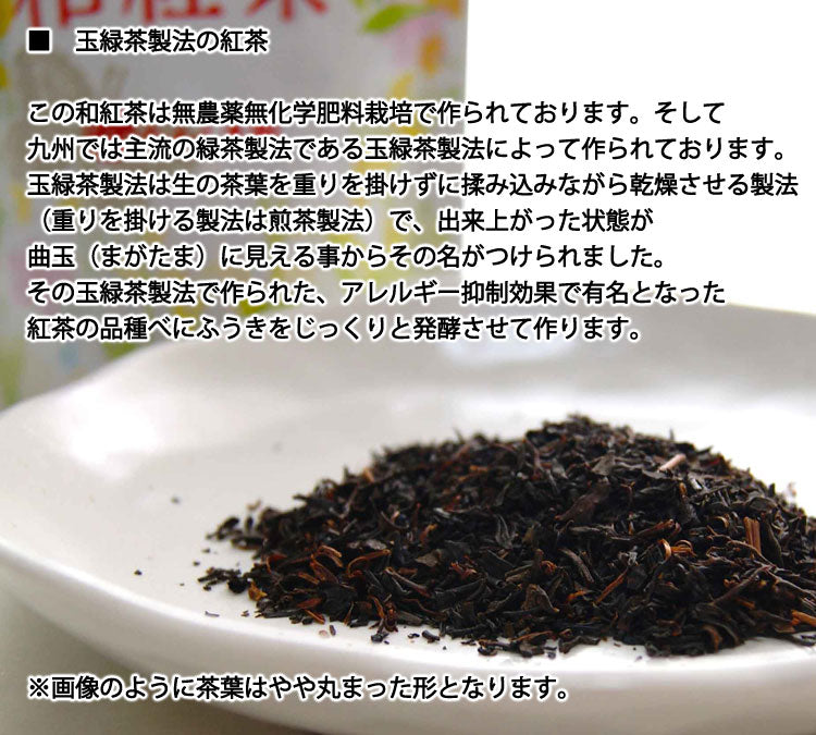 国産無農薬紅茶 高島園の和紅茶 約100g 2袋入(1袋約50g×2)玉緑茶製法 *ゆうパケット便送料込 *代引き不可